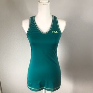Fila Sport Teal & Lime Green Racerback Tank Top